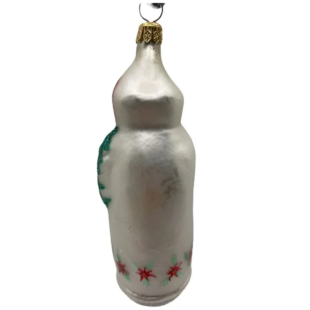 Christopher Radko Poinsettia Santa White Christmas Ornament 5” RETIRED 1991‎ VTG